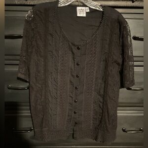 Parsley & Sage Black Casual Button Down Shirt